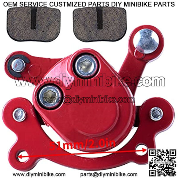 front Rear Disc Brake Caliper with Brake Pads Compatible with Motovox MBX10 MBX11 Mini Dirt Bike MM-B80-BR 80CC 2.5HP Moto Classic Mini Bike 47cc 49cc Pocket Bike Stand Up Goped Scooter - Image 4