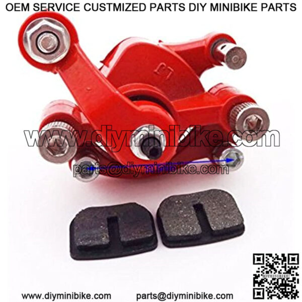 Red Rear Right Side Disk Disc Brake Caliper + Spare Brake Pads For 2 Stroke 43cc 47cc 49cc Engine Chinese Mini Pocket Dirt Bike Scooter Minimoto - Image 2