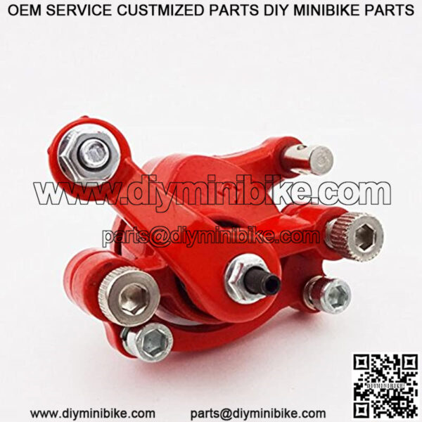 Red Rear Right Side Disk Disc Brake Caliper + Spare Brake Pads For 2 Stroke 43cc 47cc 49cc Engine Chinese Mini Pocket Dirt Bike Scooter Minimoto - Image 3