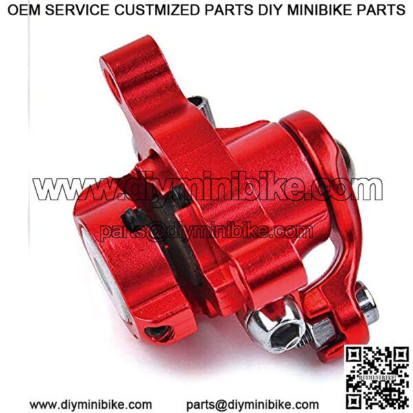 Red Rear Brake Caliper & 4.72" Disc Rotor Brake Replacement for MBX10 MBX11 Moto Rear Mini Bike 47cc 49cc Pocket Bike Goped Scooter Go-Kart Bicycle motorcycle Disc EBikes Mountain Bike and Sports Bike - Image 4