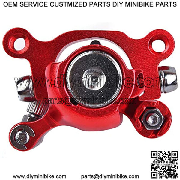 Red Rear Brake Caliper & 4.72" Disc Rotor Brake Replacement for MBX10 MBX11 Moto Rear Mini Bike 47cc 49cc Pocket Bike Goped Scooter Go-Kart Bicycle motorcycle Disc EBikes Mountain Bike and Sports Bike - Image 5