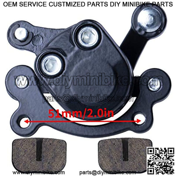 Rear Disc Brake Caliper With Replaced Pad Compatible with 47cc 49cc Pocket Bike Stand Up Goped Scooter Motovox MBX10 MBX11 Mini Dirt Bike MM-B80-BR MM-B105 80CC 2.5HP Moto Mini Bike - Image 2