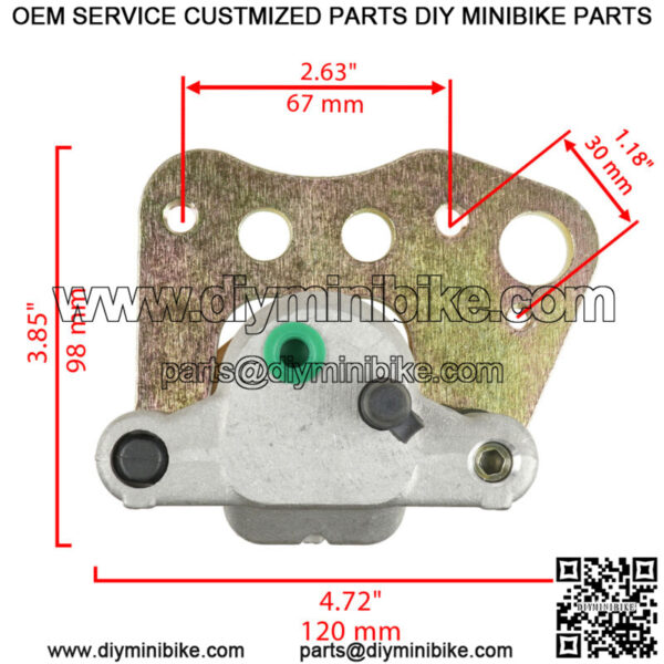 Front Right Brake Caliper with Brake Pad for Polaris Sportsman 500 HO 2001-2004 - Image 2