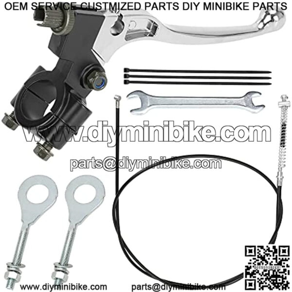 Upgrade 67" Rear Drum Brake Cable Left Clutch Brake Handle Lever Chain Tensioner Adjuster for 212cc 196cc 6.5Hp Coleman CT200U CT200U-EX Baja Warrior Hensim MB165 Massimo MB200 Mini Bike Parts