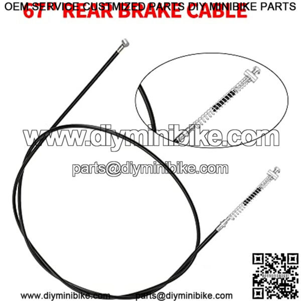 Upgrade 67" Rear Drum Brake Cable Left Clutch Brake Handle Lever Chain Tensioner Adjuster for 212cc 196cc 6.5Hp Coleman CT200U CT200U-EX Baja Warrior Hensim MB165 Massimo MB200 Mini Bike Parts - Image 2