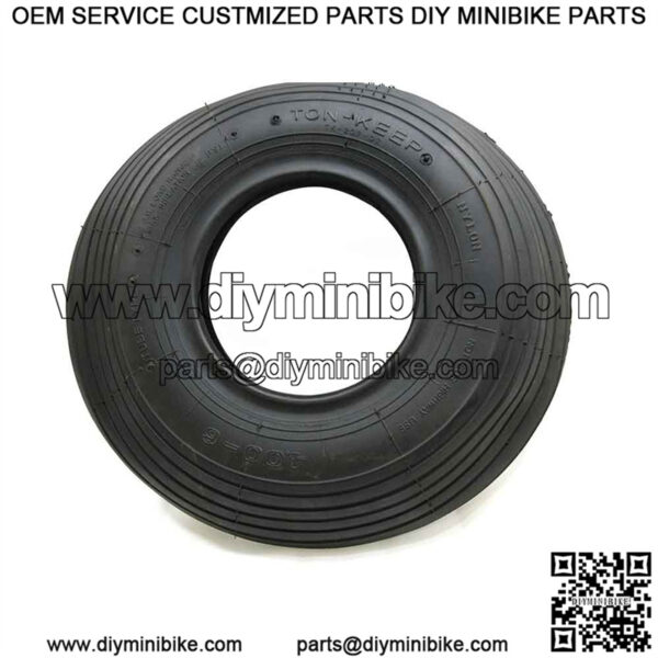 13 X 4.00 x 6 Ribbed Tire, 2 Ply, 4.1" Wide, 13.0" OD, Round Profile