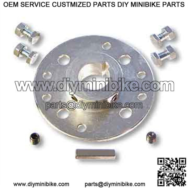 Mini-Hub, Steel, Zinc Plated, 1-1/4" Bore & Hardware Kit