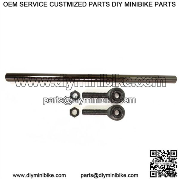 9" Length, 5/16-24 THD, Tubular Tie Rod Kit, DLX Rod Ends