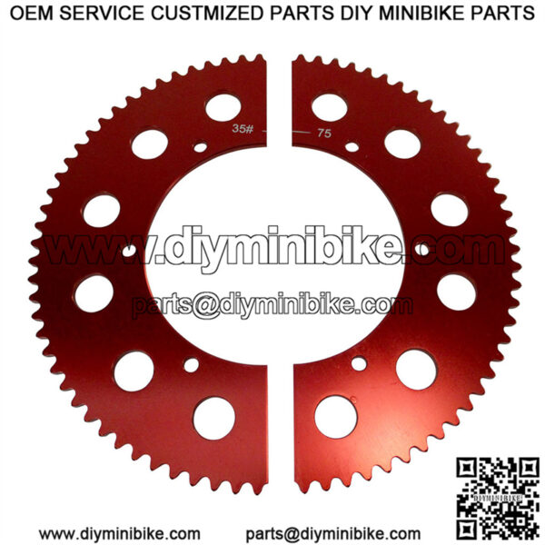 Pit Parts Split Sprocket - 75 Tooth - 35 Chain