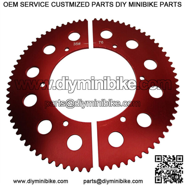 Pit Parts Split Sprocket - 76 Tooth - 35 Chain