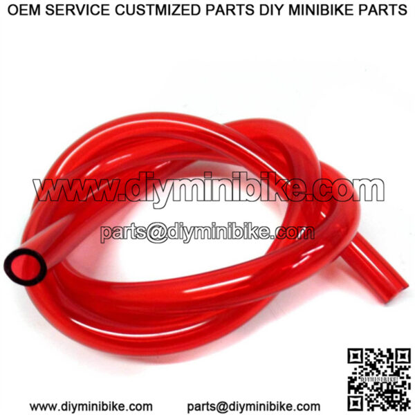 1/4" ID X 3/8" OD Fuel Line Red Mini Bike Go Kart Lawn Mower Trike Small Engine 1'