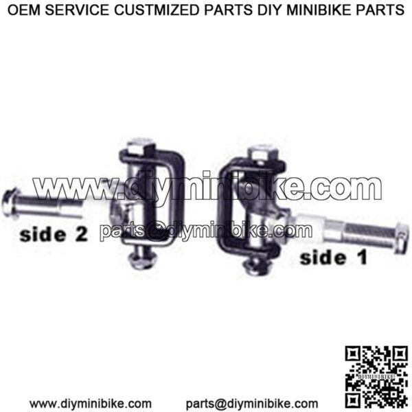 3-3/4" long Spindle & Bracket Set - Side 1, 3/4" axle