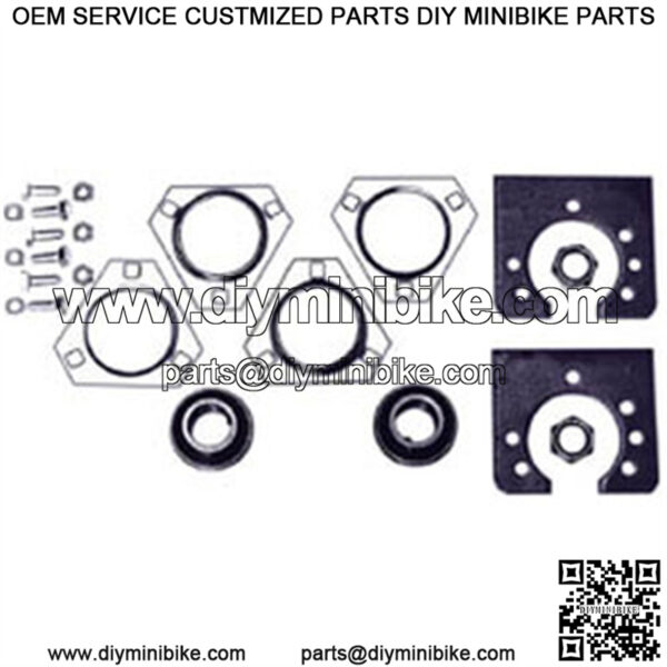 Live Axle Bearing Kit with 3 Hole Flangette for 1-1/4" Axle. With standard axle bearings.