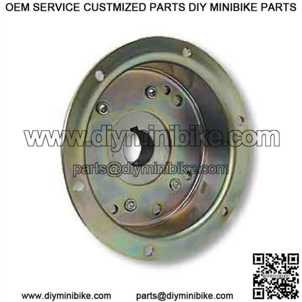 4-1/2" Brake Drum With Flange, Riveted to Mini-Hub, 1" Bore