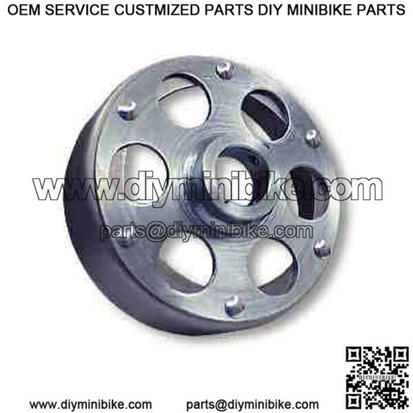 6" Brake Drum, Unplated w/ Riveted Hub, 1-1/4" Bore