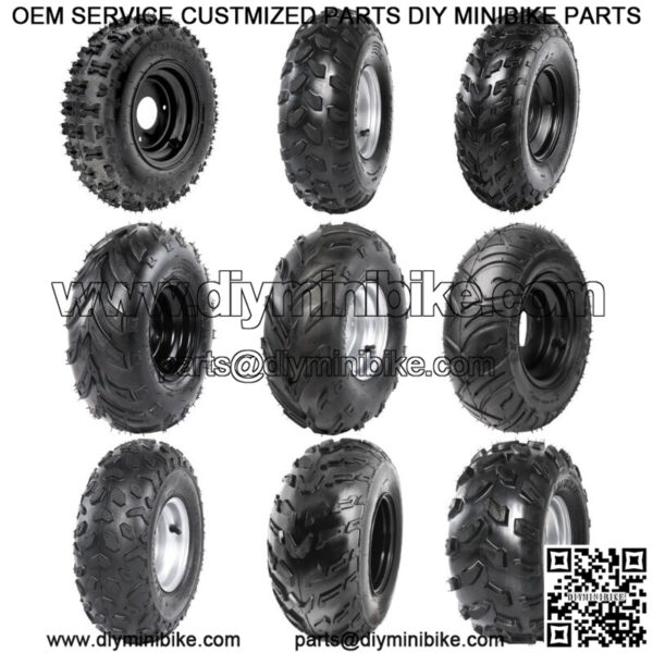 6" 7" 8" Wheels Tire Rim Assembly Go Cart ATV Mini Bike Trike 110/125/150/200cc