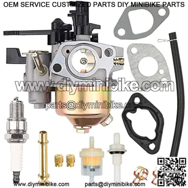 Carburetor w/Main Jet Kit Upgraded carb for Coleman BT200X CT200U Trail CT200U-EX CT200U-EXR Mini Bikes Go-Kart Baja Warrior MB165 MB200 196cc 200cc 212cc 6.5Hp Manual Choke Go kart Carb