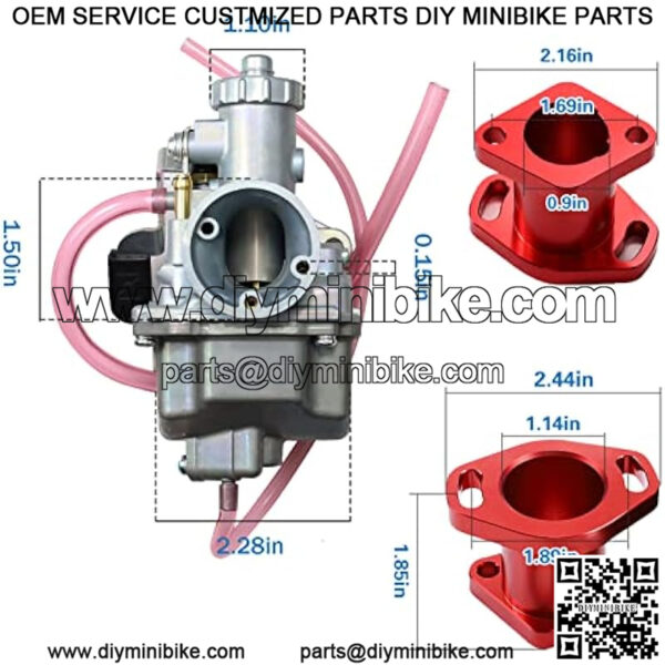 212cc Carburetor with Air Filter Intake Mainfold VM22 Performance for Mikuni 22mm Carb Predator 212cc 196cc Mini Bike Go Kart KT196 BT200X CT200U Honda GX200 Clone Engine - Image 3