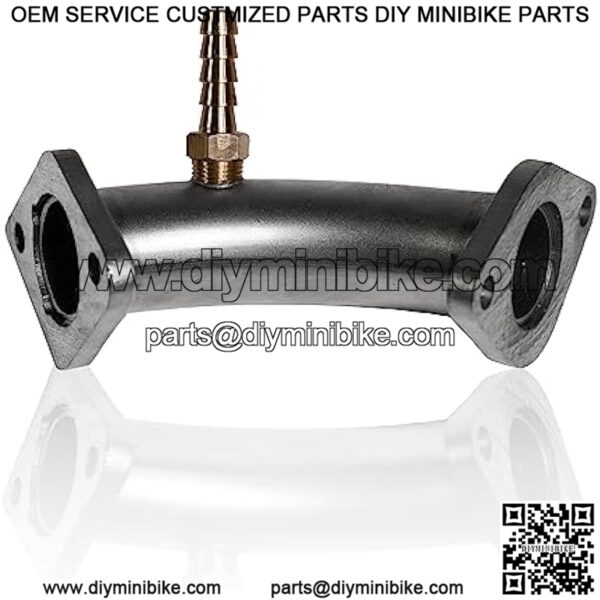 Performance Racing Intake Pipe Inlet Manifold w/Pulse For Coleman 196cc Mini bike Predator 212 Ghost 224cc Engine, KT196 Go kart, BT200X CT200U EX, Baja Warrior MB200, Honda GX200 Engine