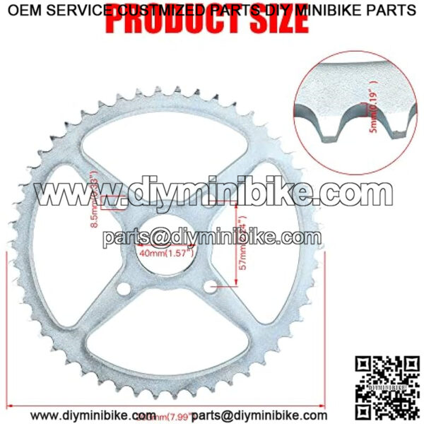 Upgrade 420 Chain 50 Tooth 40mm Rear Drive Sprocket for 212cc 196cc 6.5hp Coleman CT200U Trail BT200X CT200U-ex Baja Warrior Hensim MB165 Massimo Trailmaster MB200 Mini Bike Performance Parts - Image 2