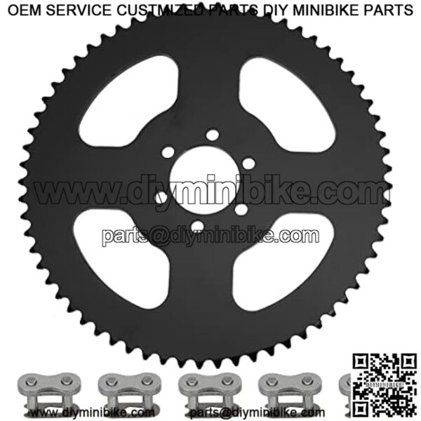 65 Teeth #35 Chain Rear Sprocket for 97cc 98cc 100cc 2.5hp Coleman CT100U Trail CC100X CK100 Baja Doodle Bug Blitz Dirt Bug Racer DB30 TrailMaster MB Storm Mini Bike Go Kart Drift Trike 6 Hole