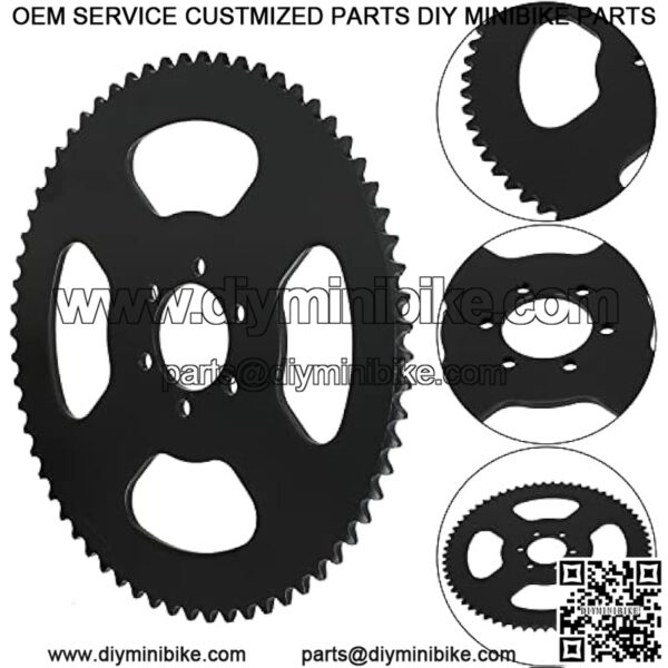 65 Teeth #35 Chain Rear Sprocket for 97cc 98cc 100cc 2.5hp Coleman CT100U Trail CC100X CK100 Baja Doodle Bug Blitz Dirt Bug Racer DB30 TrailMaster MB Storm Mini Bike Go Kart Drift Trike 6 Hole - Image 2