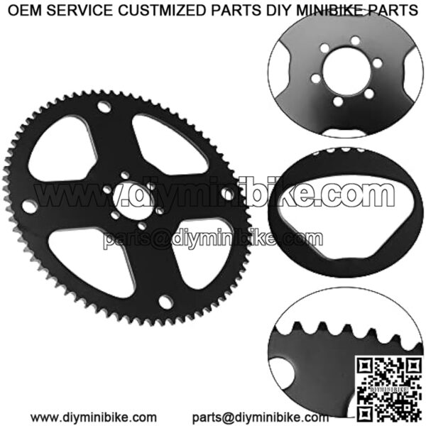 75 Tooth #35 Chain Rear Drive Sprocket Cog with Master Link for CT100U CC100X Baja Hensim Doodle Bug DB30 Motovox MBX10 MBX11 MM-B80 Classic 1000w Electric Mini Bike Go Kart Parts - Image 4