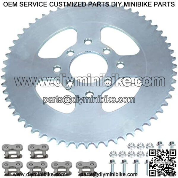 Go Kart Sprocket for 40/41/ 420 Chain 60T Sprocket with 2-1/8" Bore 8 Hole Master Link for Go Cart Mini Bike Parts