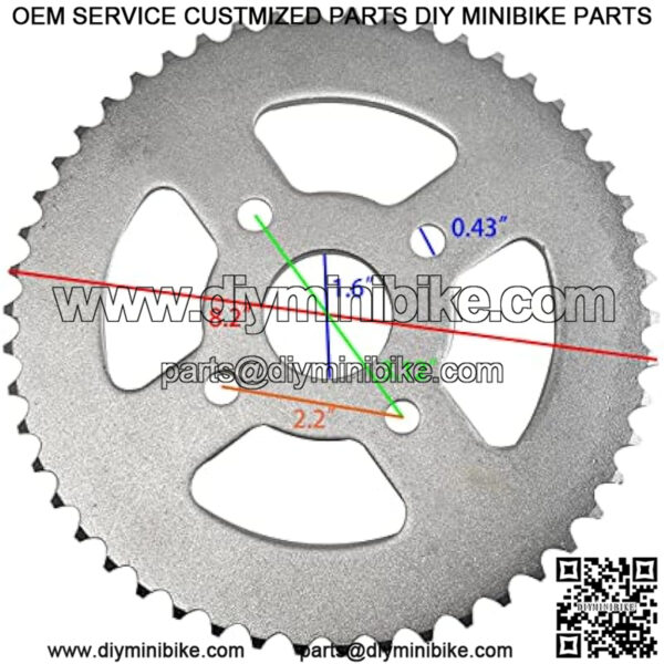 Rear Sprocket 420 50T 40mm Center Hole for BT200X, CT200U and CT200U-EX Mini Bikes - Image 2