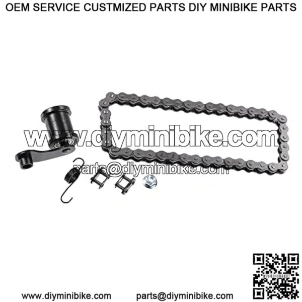 1 Set Motorcycle Mini Bike Chain Tensioner Roller with Spring 420 Chain 42L Link for Baja Motorsports Mini Bike MB165 MB200 - Image 2