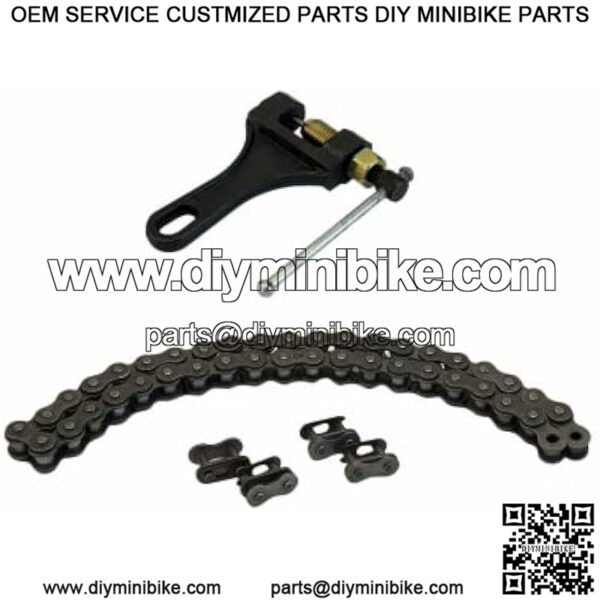 420 Jackshaft Chain 42Link+ Chain Breaker Fits for Coleman BT200X CT200U Trail 200 CT200U-EX 196cc Powersports Mini Bike Part