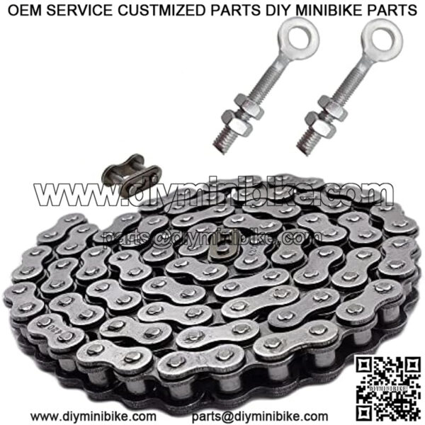 Mini Bike Rear Chain Fits Coleman CT200U CT200U-EX BT200X Mini Bike Chain MB200 MB165 Baja Warrior Heat Mini Baja Motorsports+Chain Adjuster (#420 Chain 90 Link)