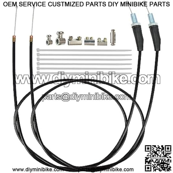 70.8"Mini Bike Throttle Cable for 212cc 196cc Coleman CT200U BT200X CT200U-EX Baja Warrior MB200 Massimo 97cc 100cc Doodle Bug DB30 Monster Mega Moto MM-B80 B105 Motovox Mini Bike (51.2 Inches 2PCS)