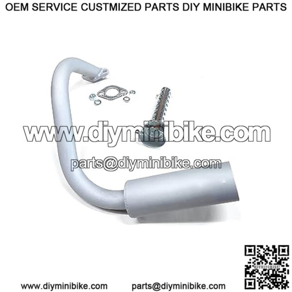 Exhaust Header/Muffler for minibikes 196cc-224cc Torque converter compatible. sandblasting ready!