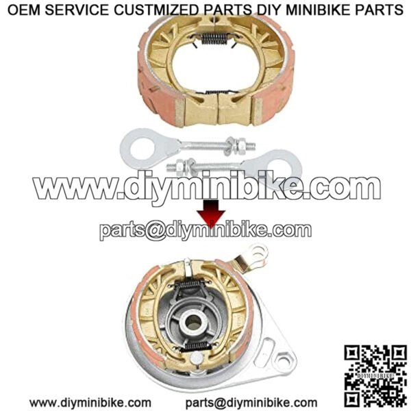 Upgrade CG125 105mm Drum Brake Shoe Pad Chain Tensioners Adjuster Kit for 212cc 196cc 6.5hp CT200U Trail 200 BT200X CT200U-EX CRF70 Baja Warrior MB165 Massimo MB200 Mini Bike Parts Motorsports - Image 2