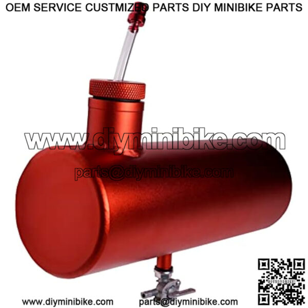 Aluminum Mini bike Gas Fuel Tank Cylinder 4x11" for Coleman Baja Montser Mega moto Predator Hemi non 212 Engine, Massimo Axis RealTree Motovox Mototec Dirt Gas Bike, Go Kart Parts (Red)