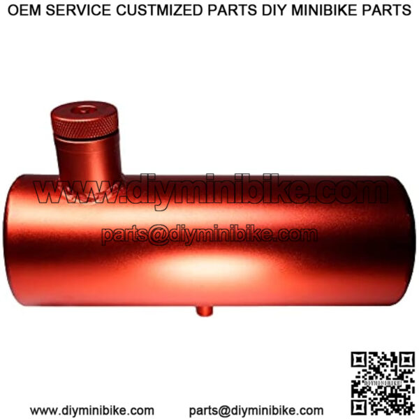 Aluminum Mini bike Gas Fuel Tank Cylinder 4x11" for Coleman Baja Montser Mega moto Predator Hemi non 212 Engine, Massimo Axis RealTree Motovox Mototec Dirt Gas Bike, Go Kart Parts (Red) - Image 2