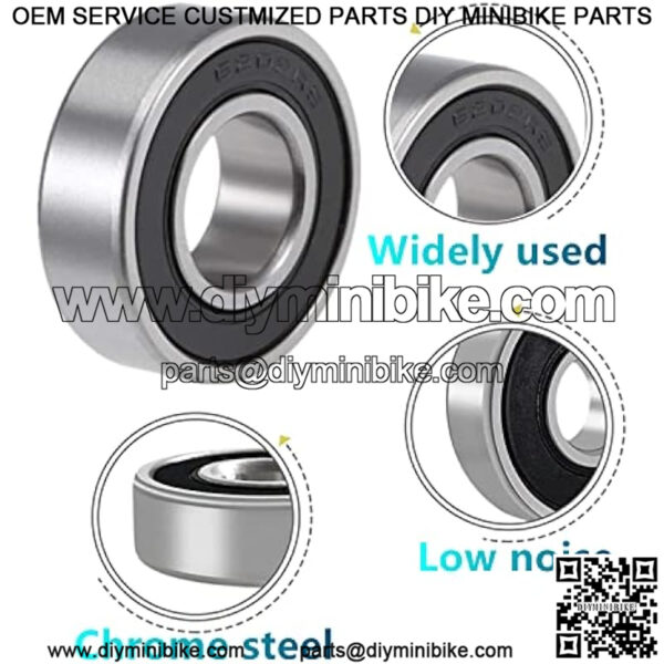 Front and Rear Wheel Bearing Set fit Coleman Powersports CT200U, CT200U-EX Trail 200 Mini Bike, Baja MB165 MB200 Mini Bikes Part# GB276-89/6202Z (2, RS) - Image 3