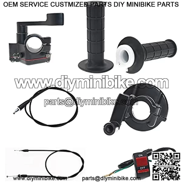 Twist throttle kit and atv Thumb throttle Kit Include Throttle handle/Twist throttle cable/Thumb throttle and Cable thumb throttle For 50 70 90 110 125 250cc of Dirtbike & Pit Bike