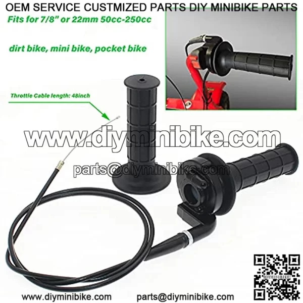 Twist throttle kit and atv Thumb throttle Kit Include Throttle handle/Twist throttle cable/Thumb throttle and Cable thumb throttle For 50 70 90 110 125 250cc of Dirtbike & Pit Bike - Image 3