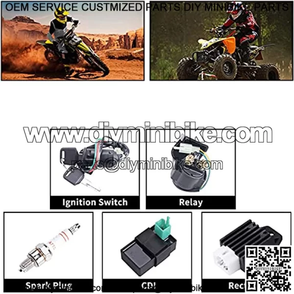 Complete Electrics Wiring Harness Stator Coil CDI Solenoid Relay Spark Plug For 4 wheelers Stroke ATV ??50cc 70cc 110cc 125cc?? Pit Quad Dirt Bike Go Kart By - Image 2