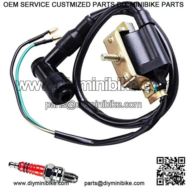 Wiring Loom Harness Kill Switch Key Switch 2-Wire Ignition Coil CDI Box Spark Plug Rebuild Kit for 50CC 70CC 90CC 110CC-160CC Kick Start Dirt Pit Bike ATV Buggy Go Kart Wire Harness - Image 4