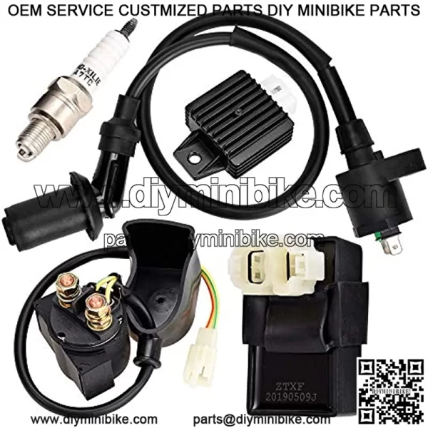 Gy6 Ignition Coil AC CDI Box Solenoid Relay Voltage Regulator Spark Plug for Tomberlin Crossfire 150R American Sportworks 150 GTS 150cc Go karts Gy6 150cc Engine Scooter Moped Part - Image 2