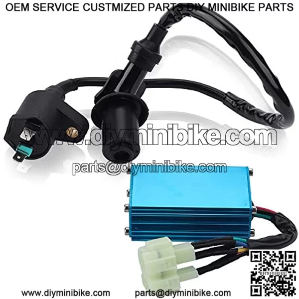 GY6 Ignition Coil and High Performance Racing 6 Pin CDI for GY6 50cc 110cc 125cc 150cc Moped Scooter ATV Go Kart Quad Pit Bikes Dirt Bikes