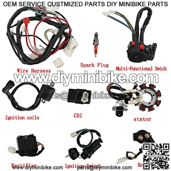 Wiring Harness Kit Complete Electrics Stator Coil CDI Wire Loom Set for 4-Stroke ATV QUAD 150cc-300cc - Image 2