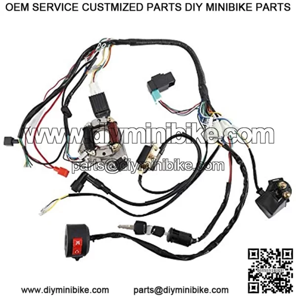 Complete Electrics Wiring Harness Kit, Stator Coil CDI Wiring Loom Kit for 4 Stroke ATV KLX 50cc 70cc 110cc 125cc Pack of 9 - Image 2