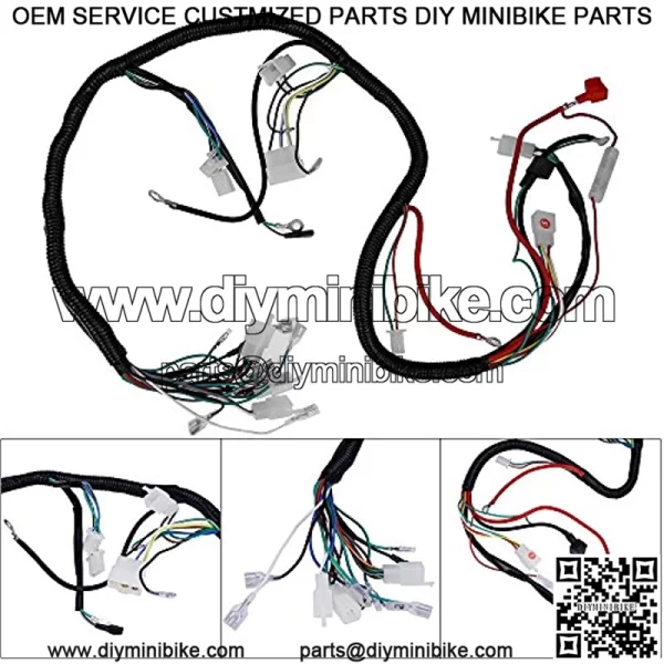 Complete Electric Wiring Harness Kit Wire Loom Electrics Stator Coil CDI For ATV QUAD 4 Four Wheelers 150CC 200CC 250CC Go Kart Dirt Pit Bikes Buggy ATV Scooter - Image 2