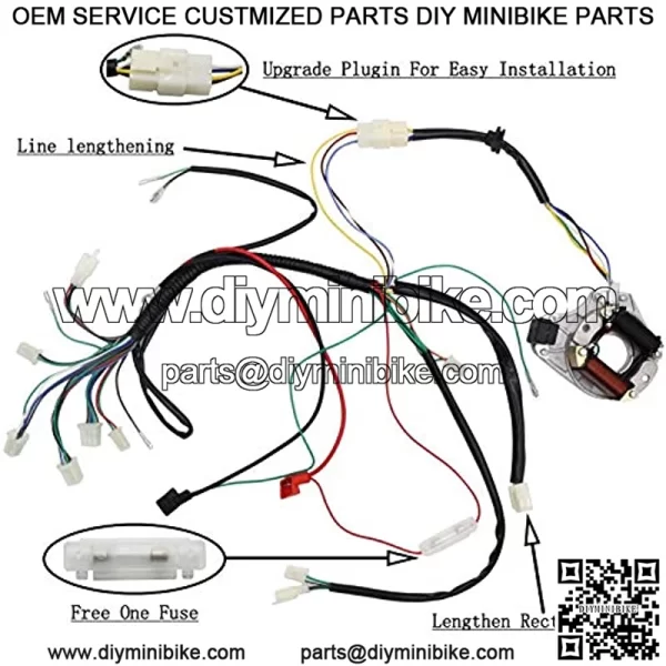 Complete Electrics Wiring Harness Stator Coil CDI Solenoid Relay Spark Plug For 4 wheelers Stroke ATV ??50cc 70cc 110cc 125cc?? Pit Quad Dirt Bike taotao Go Kart By AUTOMOTIVE - Image 4