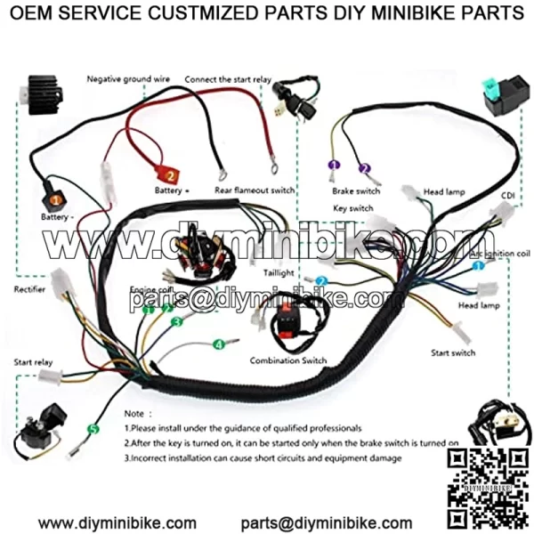 Complete Electrics Stator Coil set Quad Wire Harness Electrics Stator Coil CDI Wiring Harness For GY6 50cc 70cc 90cc 110cc 125cc ATV Quad Pit Dirt Bike Buggy Go Kart - Image 2