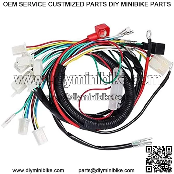 Complete Wiring Harness kit for ATV Quad 4 Four Wheelers 50CC 70CC 110CC 125CC Go Kart Dirt Pit Bikes With Electrics Stator Coil CDI Wiring Harness Solenoid Relay Spark Plug by KAKO - Image 3